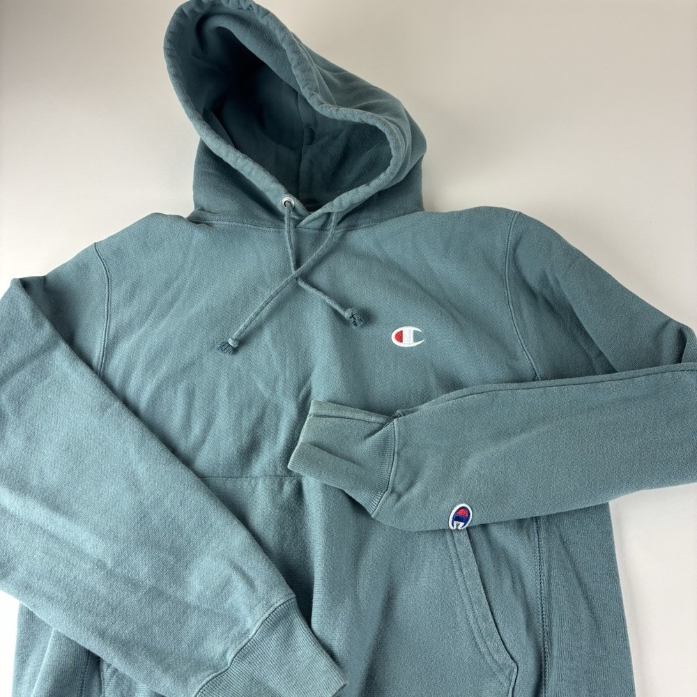Reverse‎ Weave Champion Small Hoodie Sweatshirt Teal Blue